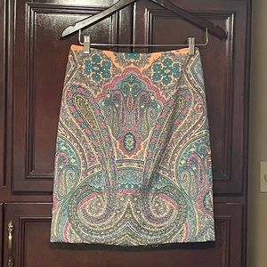 Antonio Melani Pink & Blue Paisley Skirt 2